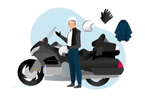 Tous les équipement pour rouler en Moto Taxi